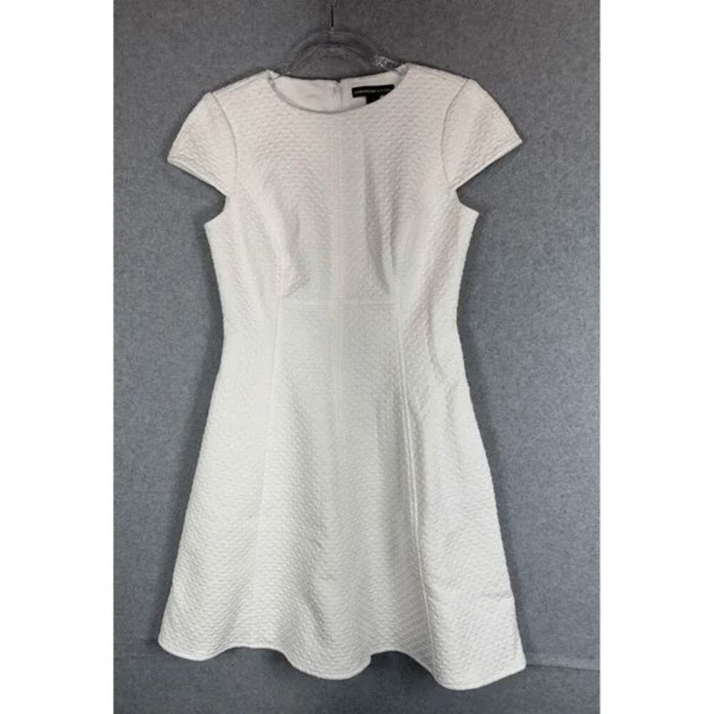 American Living Dress Womens 6 Textured Fit &‎ Flare Short Sleeve Party Cocktail
